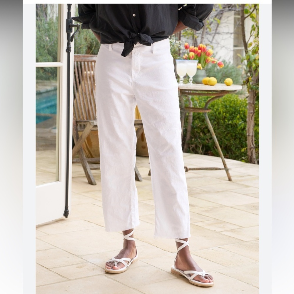 Frank & Eileen Kinsale The Trouser Italian Performance Linen White Size 10 - Picture 3 of 9